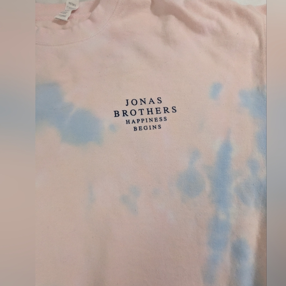 Jonas Brothers 2019 Happiness Begins Tie Dye Blue Pink Concert Sweatshirt Large